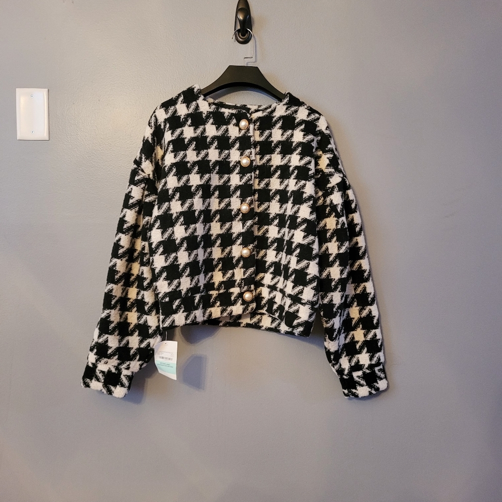 Storets Black and White Houndstooth Jacket